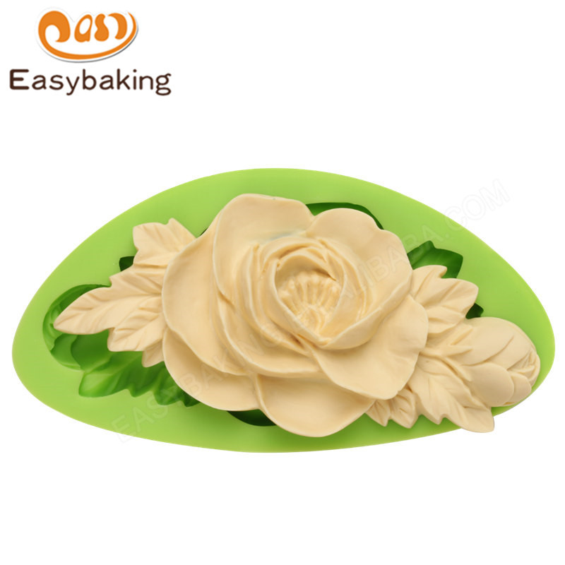 Rose Flower Vine Shape Silicone Cake Mold Decorated by Wedding Cake