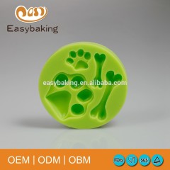 Sample Available Funny Dog Footprints Doggy Bone Silicone Cookies Molds