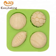 Sports Balls Football Baseball Basketball Rugby Cake Toppers Silicone Mould