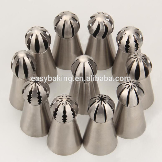 11 different designs cupcake decorating nozzles icing piping ball sphere tips