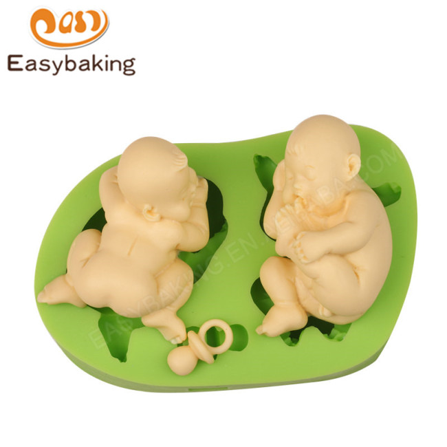 High Quality 2 pcs baby silicone sugarcraft mould