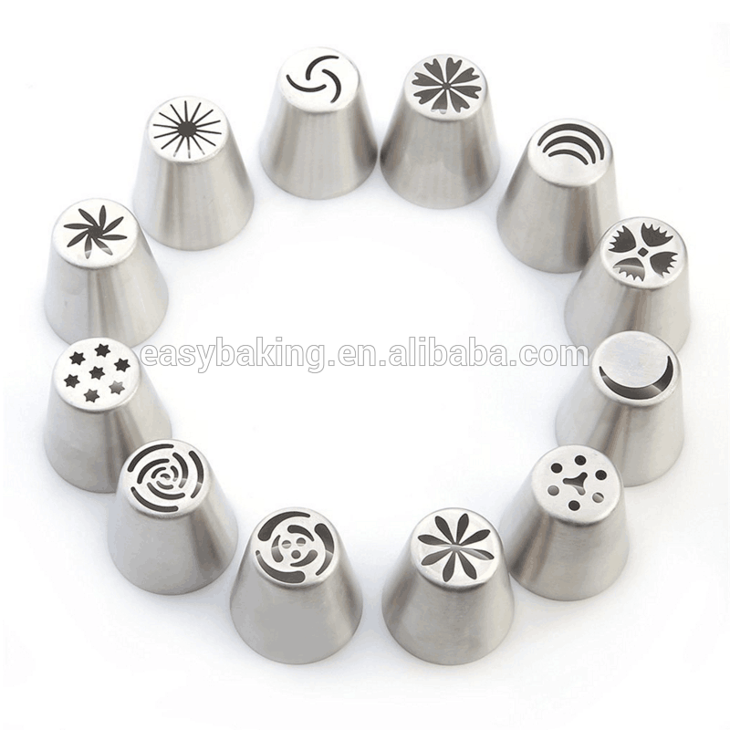 304 Stainless Steel Nozzle Cream Tulip Six Petal Cupcake Decorating Russian Piping Tips