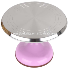 Colorful Casting Aluminum Revolving Cake Stand For Cake Decorating Tray