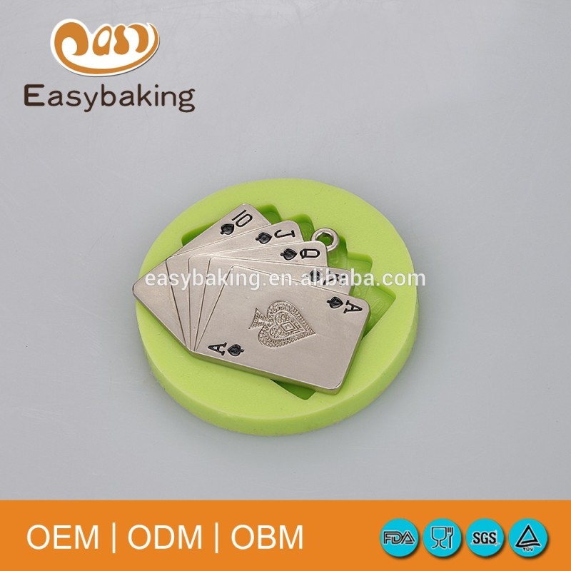 Hot Selling Poker Design Party Cake Decorating Silicone Molds For Chocolate And Soap
