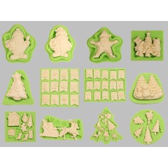 Fünf verschiedene Formen Weihnachtsbäume Ornamentform zum Verkauf