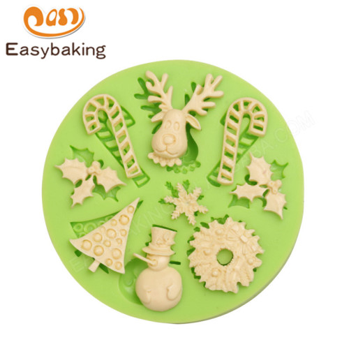 Christmas series elk/Candycane/Christmas tree shape Silicone cake mold decoration
