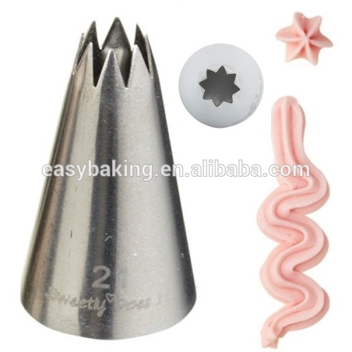 Pastry Flower Icing Tube Piping Nozzle Open Star Tip