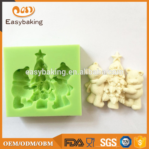 Cute christmas design hot sale 3d chocolate silicone molds