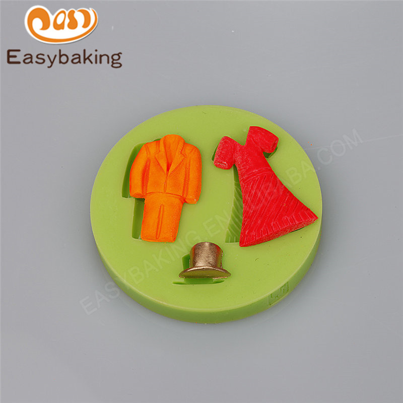 2018 New hat Men Women suit skirt shape silicone cake mould and Chocolate silicone mold fondant soft mold