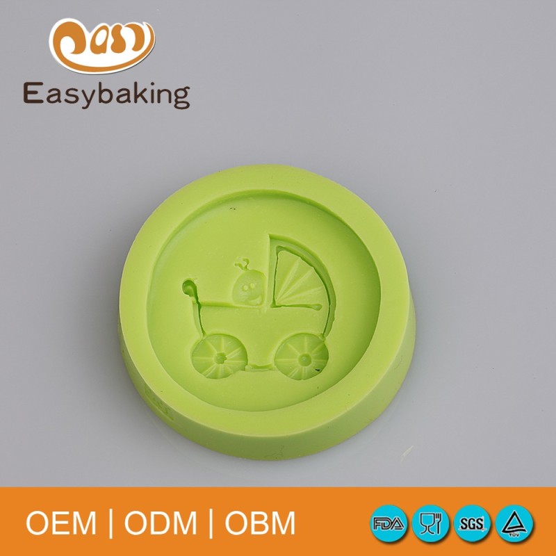 Food Grade Baby Carriage Soap Silicone Mold For Cake Fondant Decoration