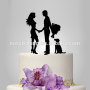 Custom lovers with dog style marriage proposal cake topper