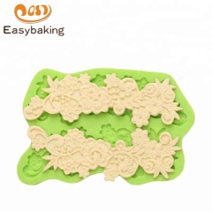 Borders and Lace Flower with Scrolls Silicone Mold Cake Tools