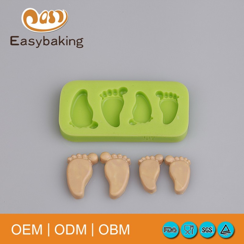 Creative Fondant cake Decorating tools different sizes Feet shapes silicone molds