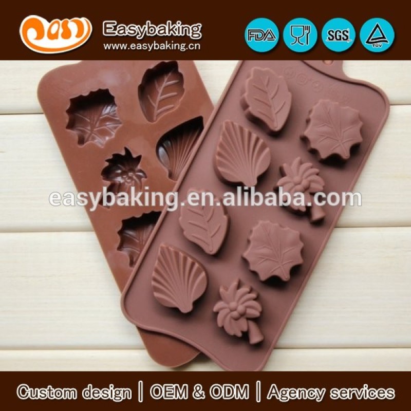 Soft silicone candy accessories lovely leaves shaped chocolate mold