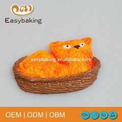 Resin cat in bed silicone mold