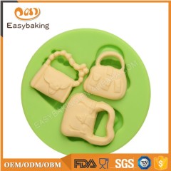 Wholesale Sales 3D Handbag Silicone Cake Molds for girls