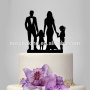 Custom Family Cake Topper Couple with Kids Silhouette