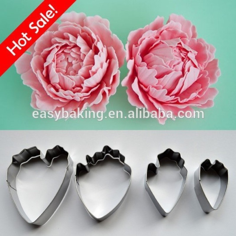 Hot Sale Flower Cake Tools Stainless Steel Peony Petal Cutter For Fondant Cake Decorating