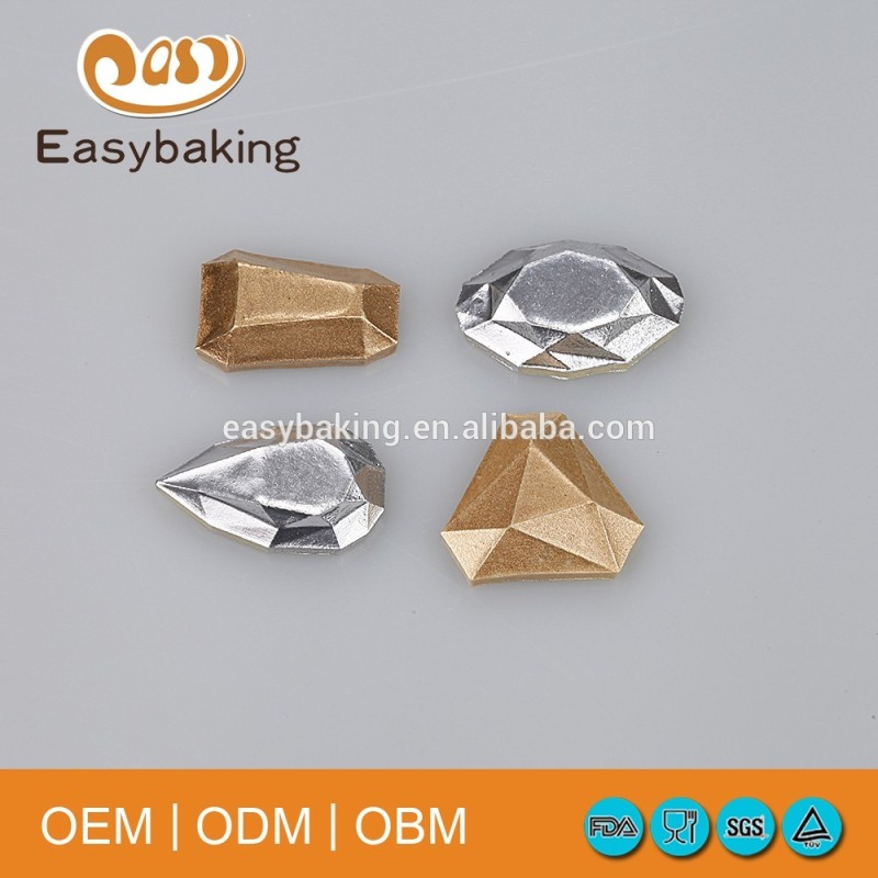 Best Selling 4 Cavities Drop Diamond Gemstone Cake Decoration Silicone Ice Cube Mould