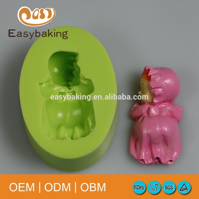 Wholesale Promotional High Quality Cake Decorate 3D Sleeping Baby Silicone Soap Mold
