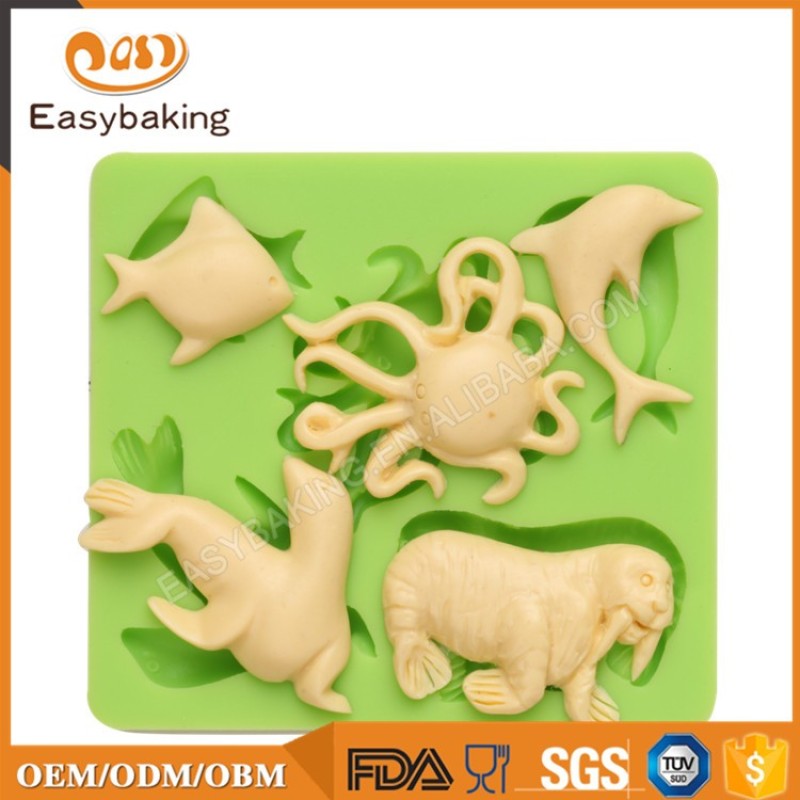 Ocean Animal Series Dophin Octopus Sea Lion Silicone Molds