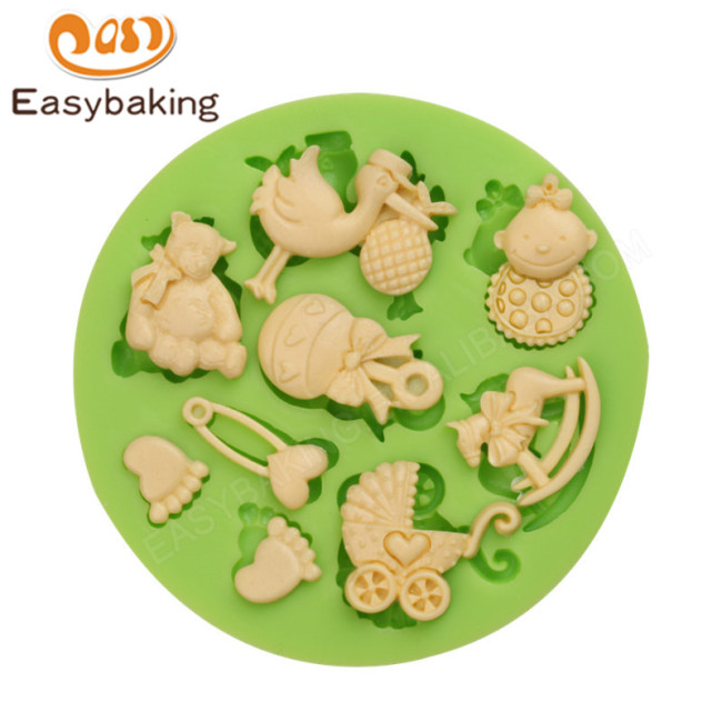 Baby party cute baby items silicone fondant cake decorating mold cake decoration
