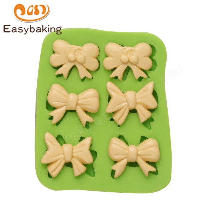 Six different mini bowknot silicone chocolate mould