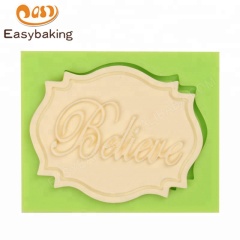 Factory Sales Believe Mini Plaque Silicone Mold for Cupcake Decoration