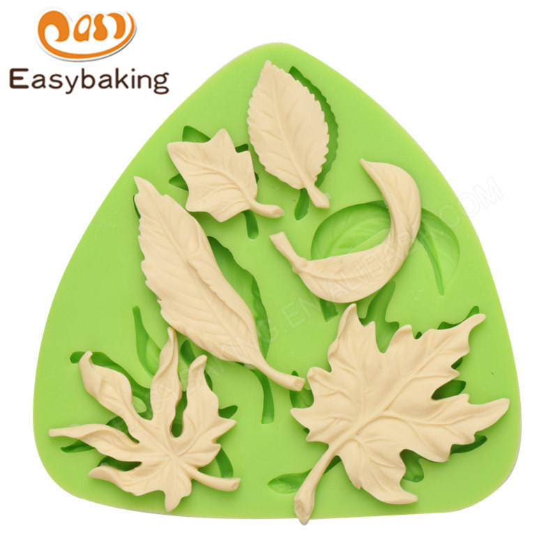 3d maple leaves fondant decoration silicone mould