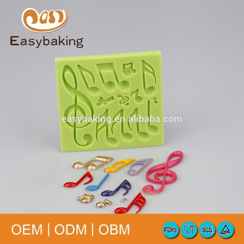 Musical note shape 3D fondant mold silicone molds for cake decorating