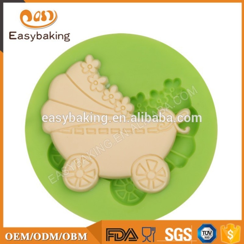 Baby Carriage Shape Silicone Fondant Mold for Cake Decorating