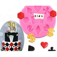 3D-Poker-Würfel-Fondant-Dekorationswerkzeuge DIY-Geburtstagskuchen-Silikonformen