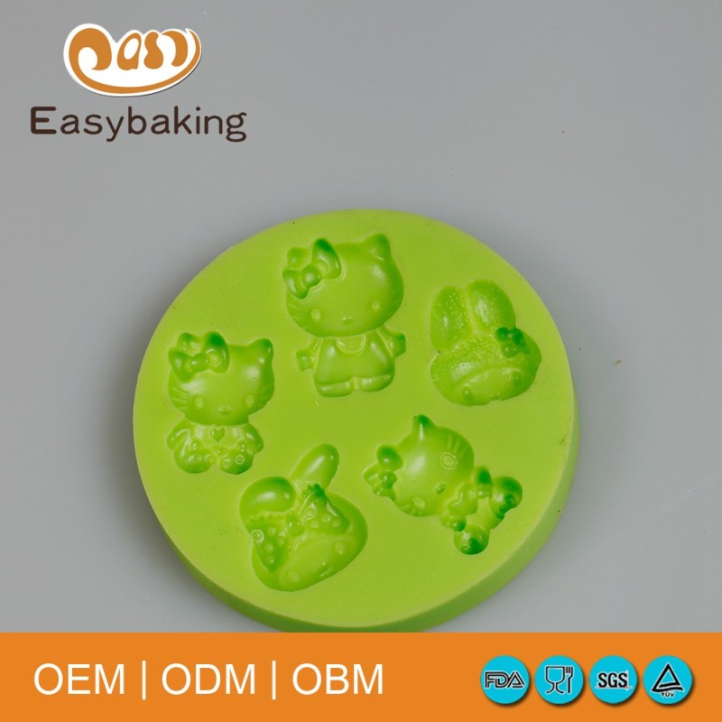 Promotional Cartoon Characters Mini 3D Silicone Mold Hello Kitty