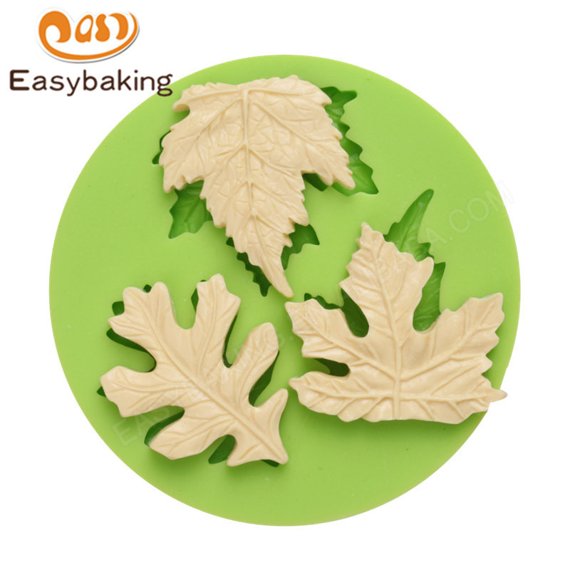 3D maple leaves fondant silicone mold cake silicone fondant mold