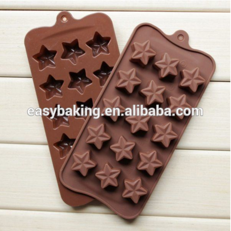 Safe non-toxic Silicone Five-pointed star shape chocolate molds polycarbonate