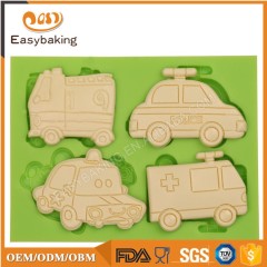 Mini-Silikon-Polizei-Krankenwagen-Kuchenform 3D