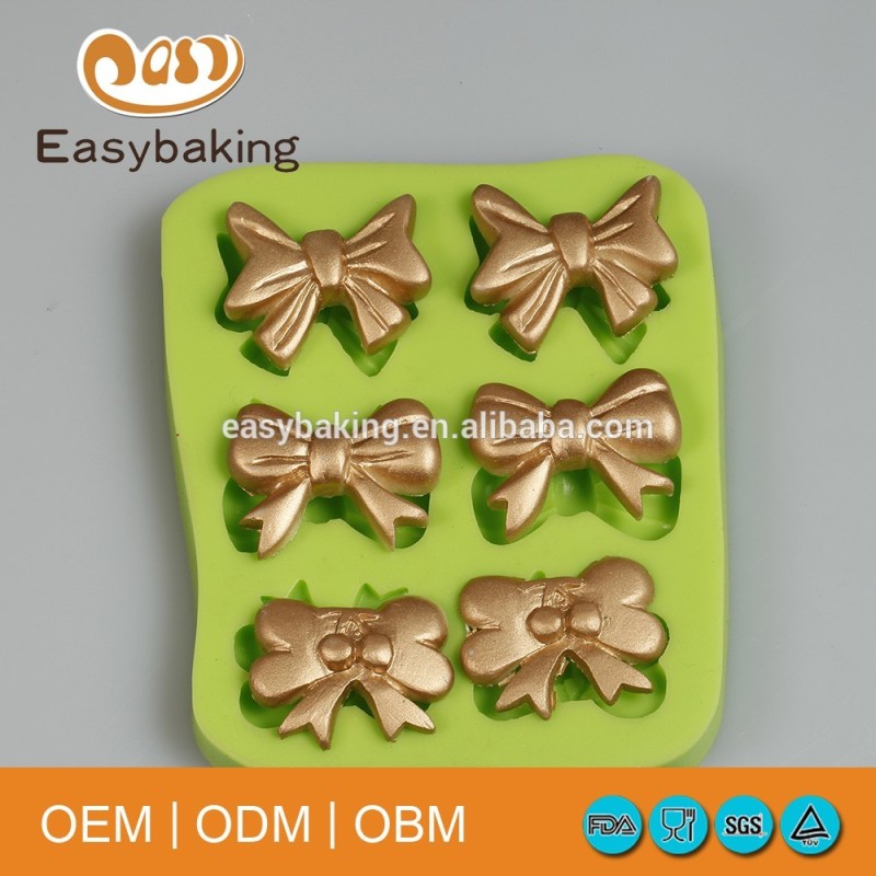 Green bows shape Chocolate Candy 3D Silicone Fondant Mold Mould Cake Decoration baking soap tools kitchen accessories