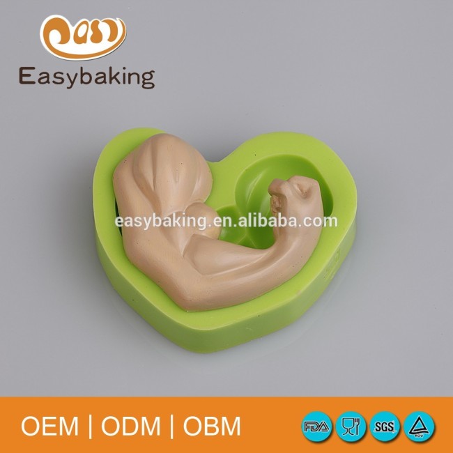 Factory Customized Fondant Silicone Cake Decoration 3D Human Muscle Moulds