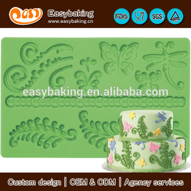 Silicone fondant lace mat decorating tools for bakeware