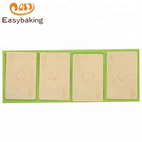 Sugarcraft Playing Cards 4 Aces Poker Four of a Kind Fondant Silicone Mold
