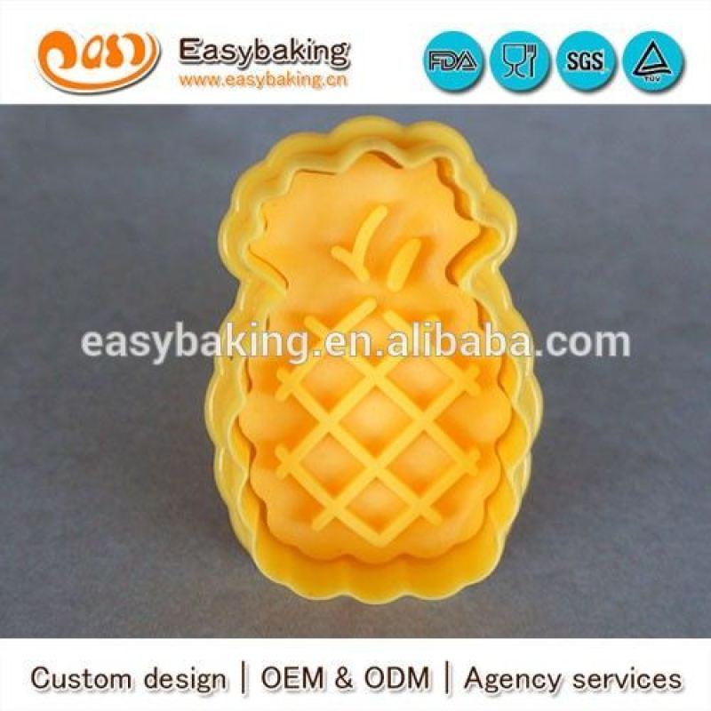 Food Grade 3D Design Pineapple Cookie Cutters For Cake Decor