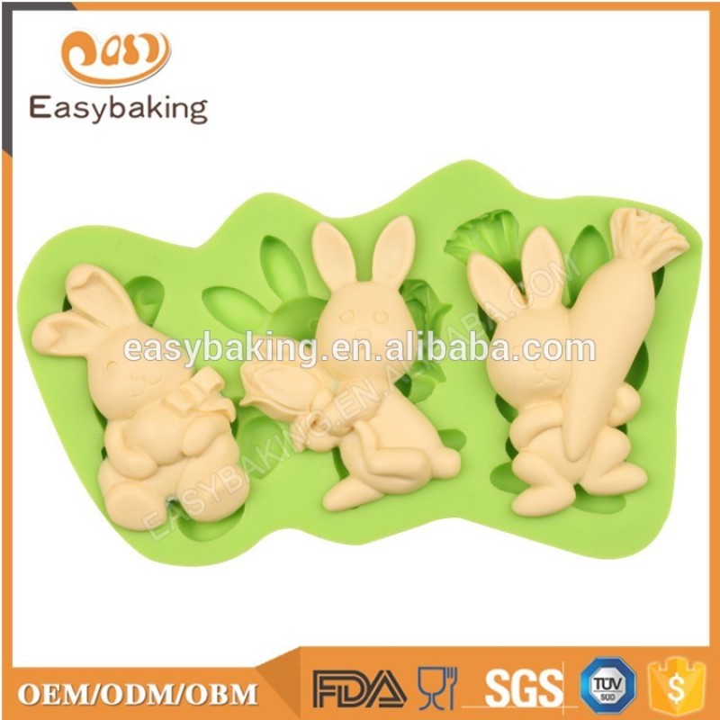 Easter series rabbits shape silicone cupcake mold soap mould