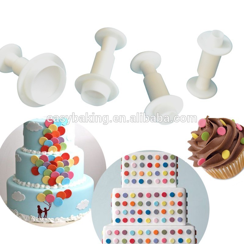 Cake decorating miniature round plunger cutter set of 3