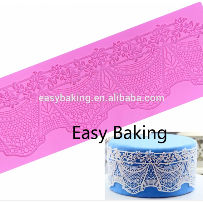 Hot cake decorating supplies silicone lace mat for Fondant