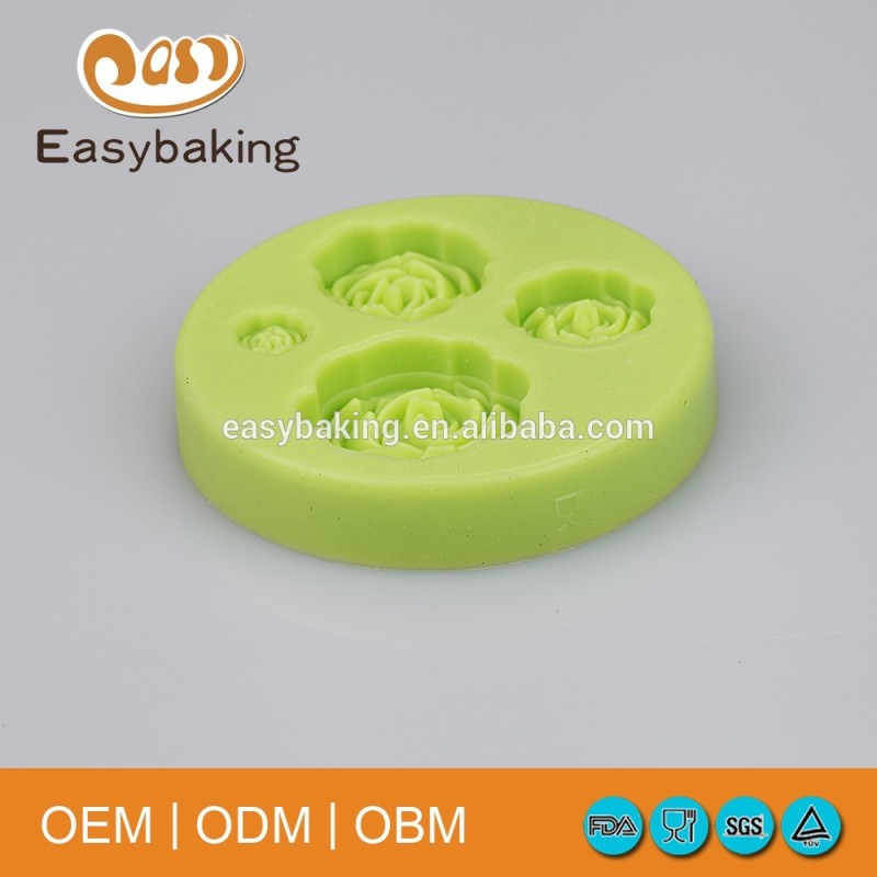Classic 3 in 1 daisy rose flower fondant mold cup cake decorating 3D silicone molds