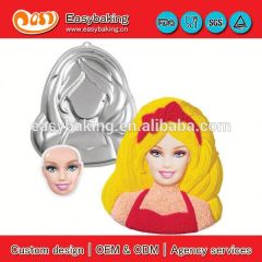 Factory direct sale custom barbie aluminum mold cookie cutter metal cake pan for cake decorating
