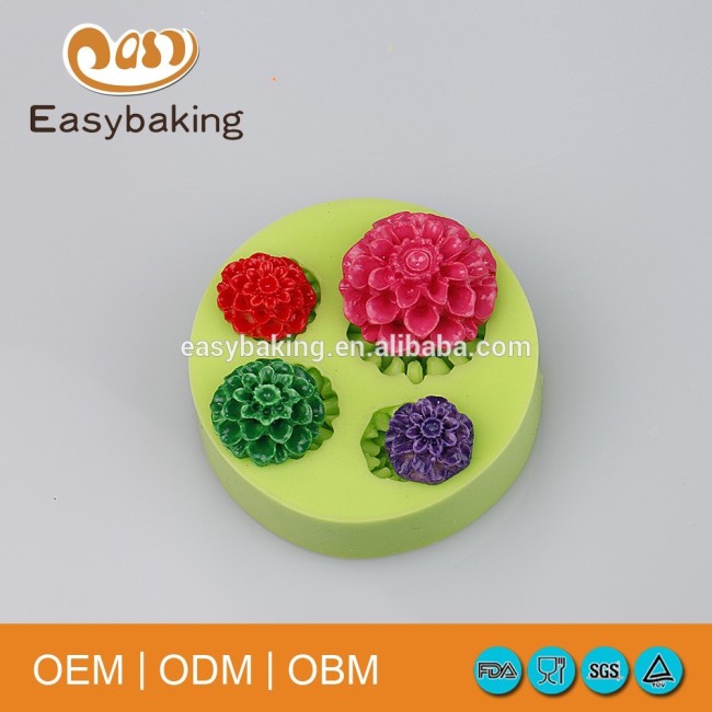 Handmade Peony Flowers Artificial Candy Ice Cubes Cake Decorate Silicone Molds