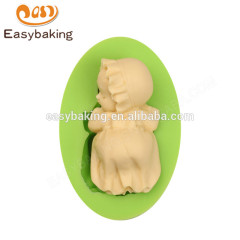 Wholesale different shaped customize sleeping baby girl silicone soap mould