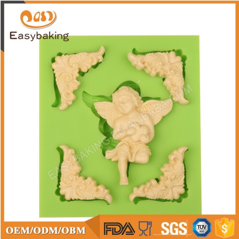 Green Silicone Mold Little Angel for Cake Decoration