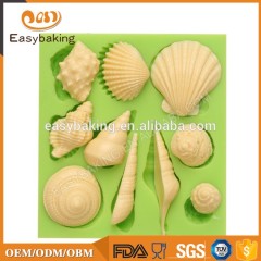Popular sea snail shell silicone mold for fondant cake decoration
